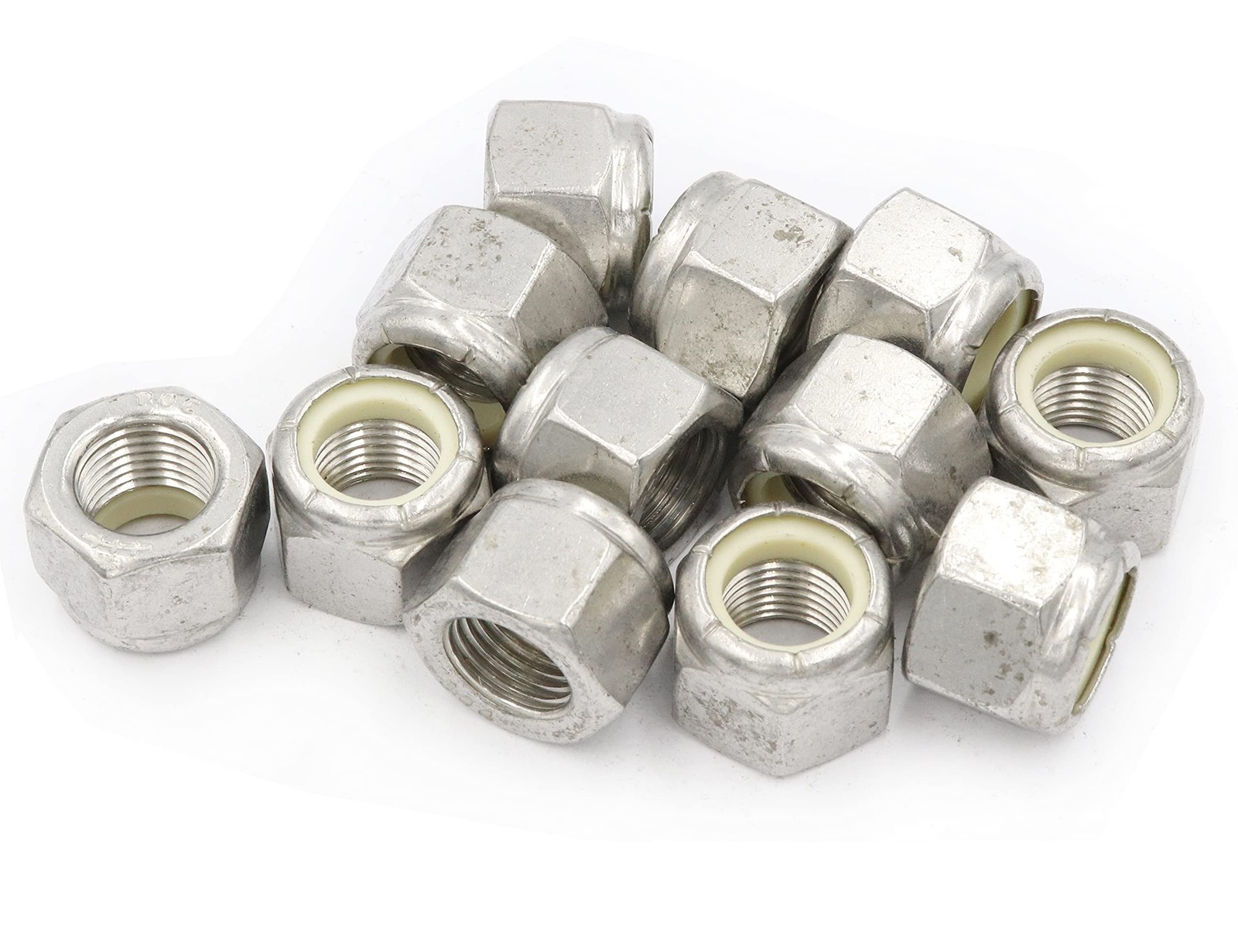 LBY 12pcs Lock Nuts, 1/2-20 Nylon Insert Hex Lock Nuts, 304 Stainless Steel (…