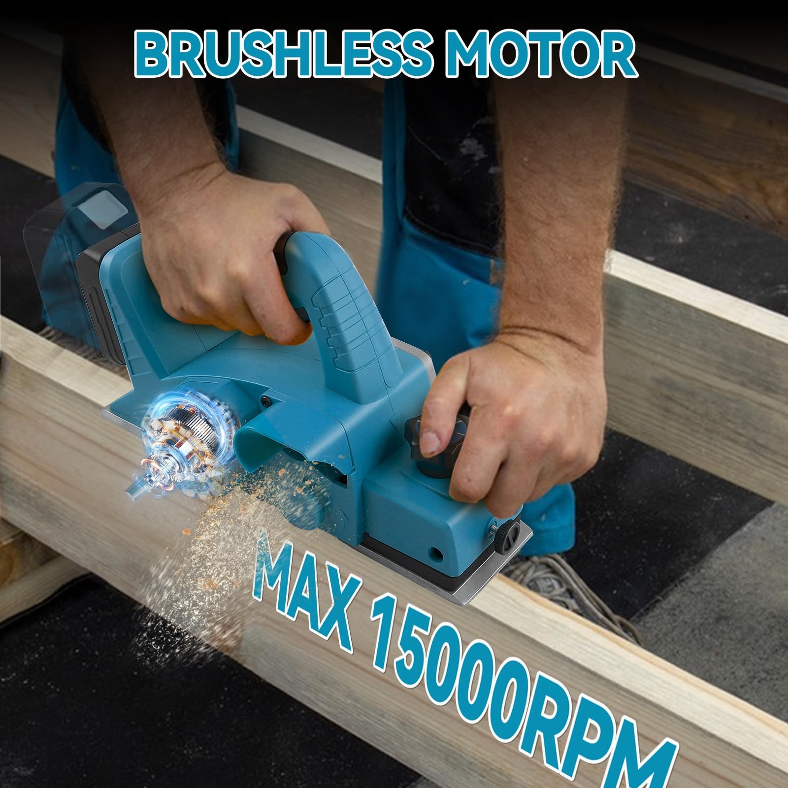Dcvbny Cordless Hand Planer For Makita 18V Battery Tool Only 3-1/4 15000 Rpm