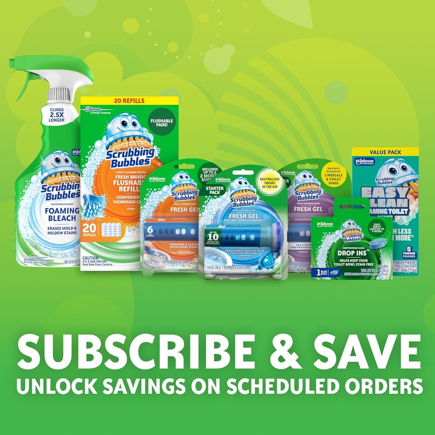 Continuous Clean Toilet Drop-Ins, Blue Bowl Cleaner Septic-Safe Tablets 3 Count