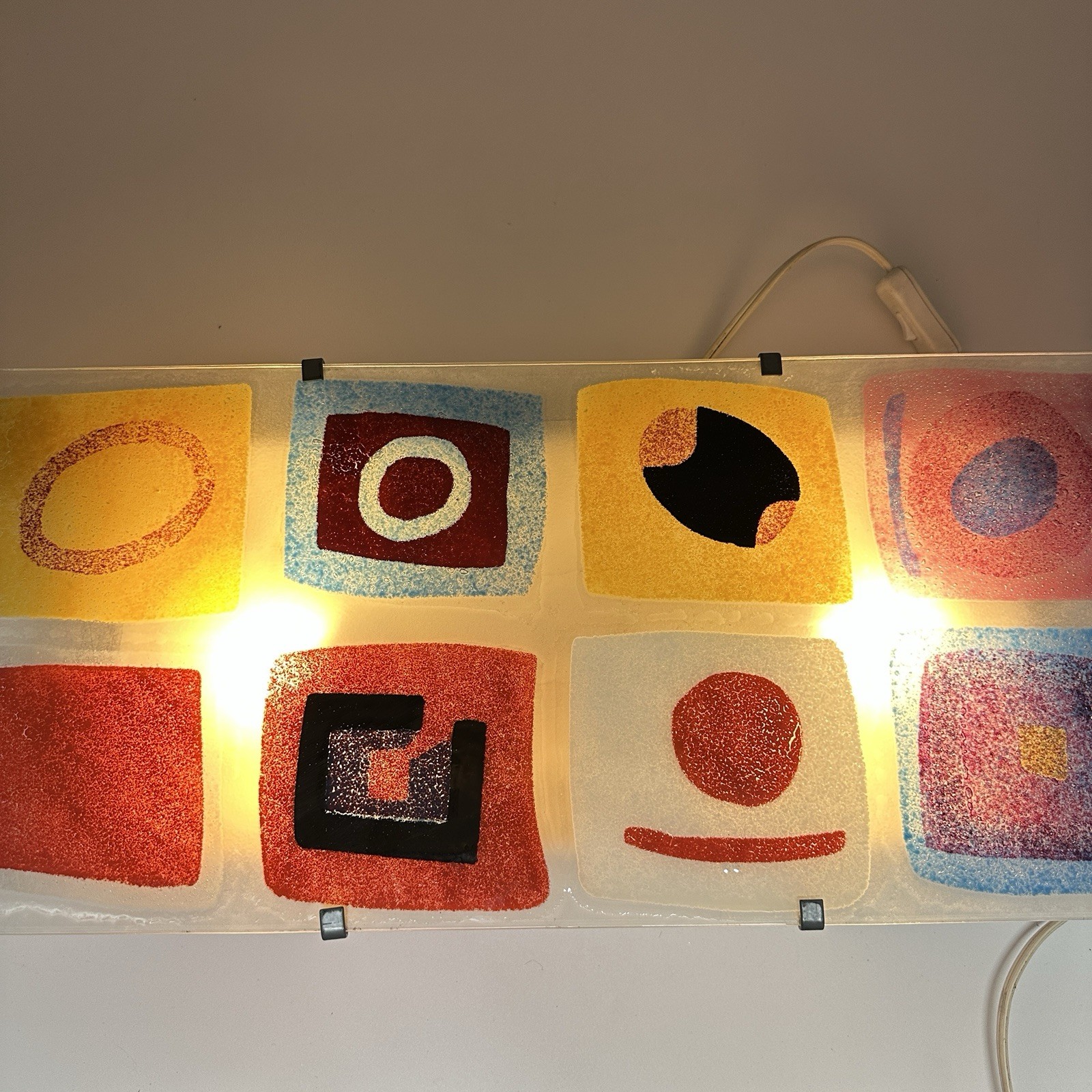 90s IKEA GYLLEN WALL LAMP Abstract Modern Colors Glass Art Light Collector RARE