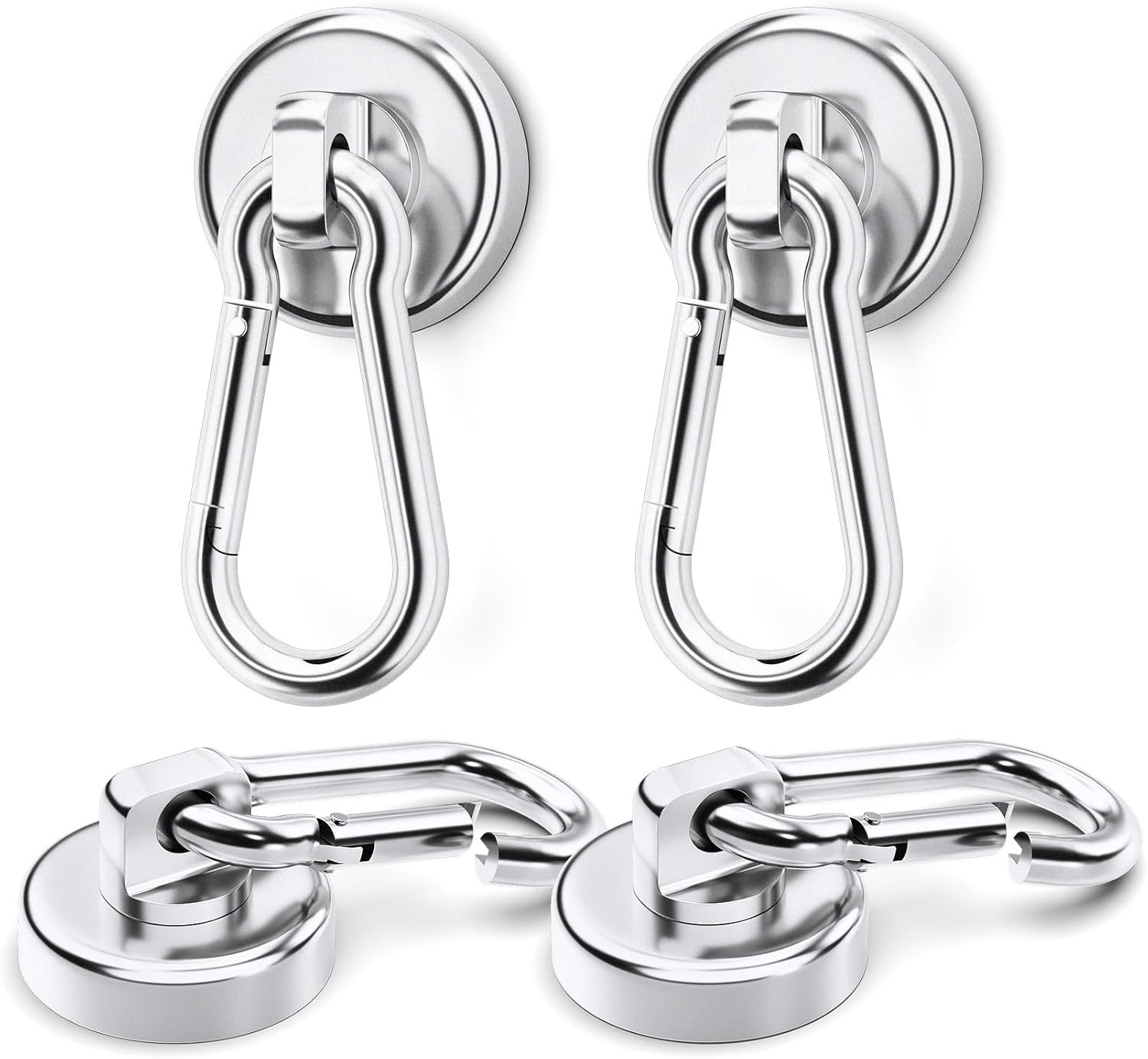 Carabiner Magnetic Hooks 150LBS 4 Pack Strong Magnet Hooks Heavy Duty With Swive
