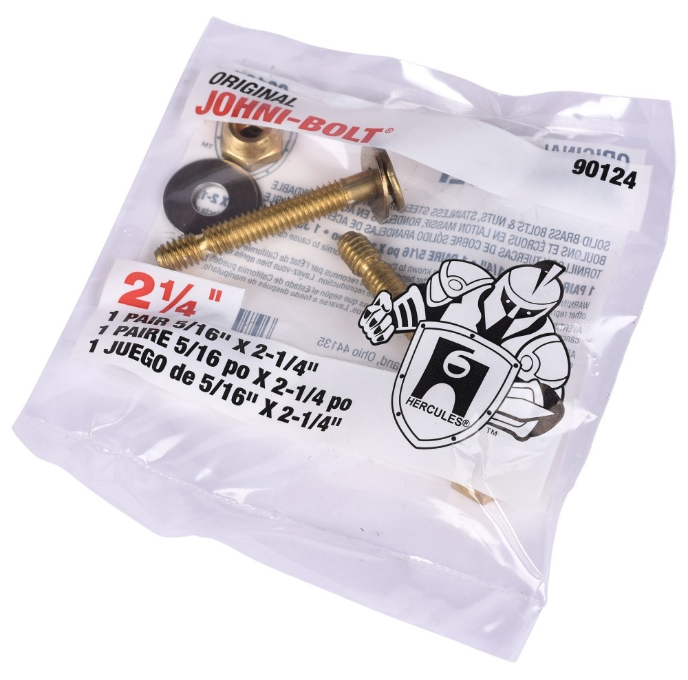 Hercules 90124 Closet Bolts 5/16″ Solid Brass Captive Washer Toilet Repair