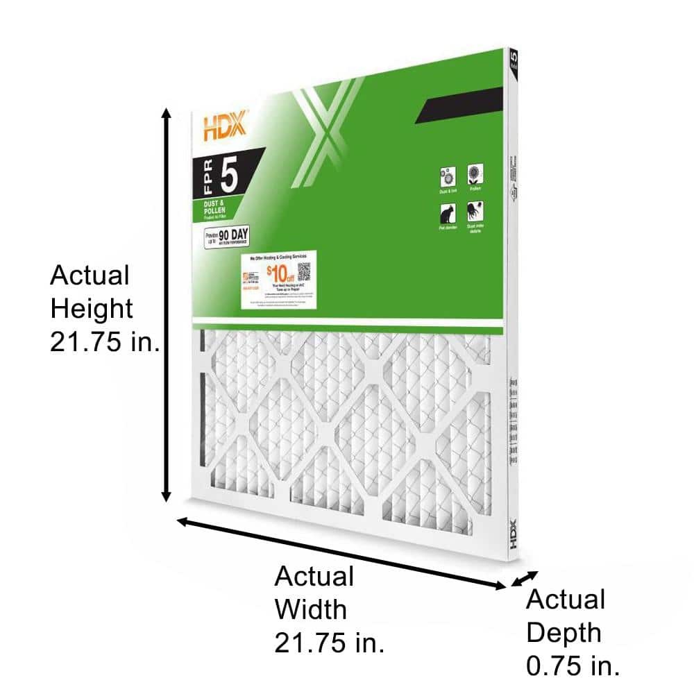 22 In. X 22 In. X 1 In. Standard Pleated Air Filter FPR 5, MERV 8 (3-Pack)