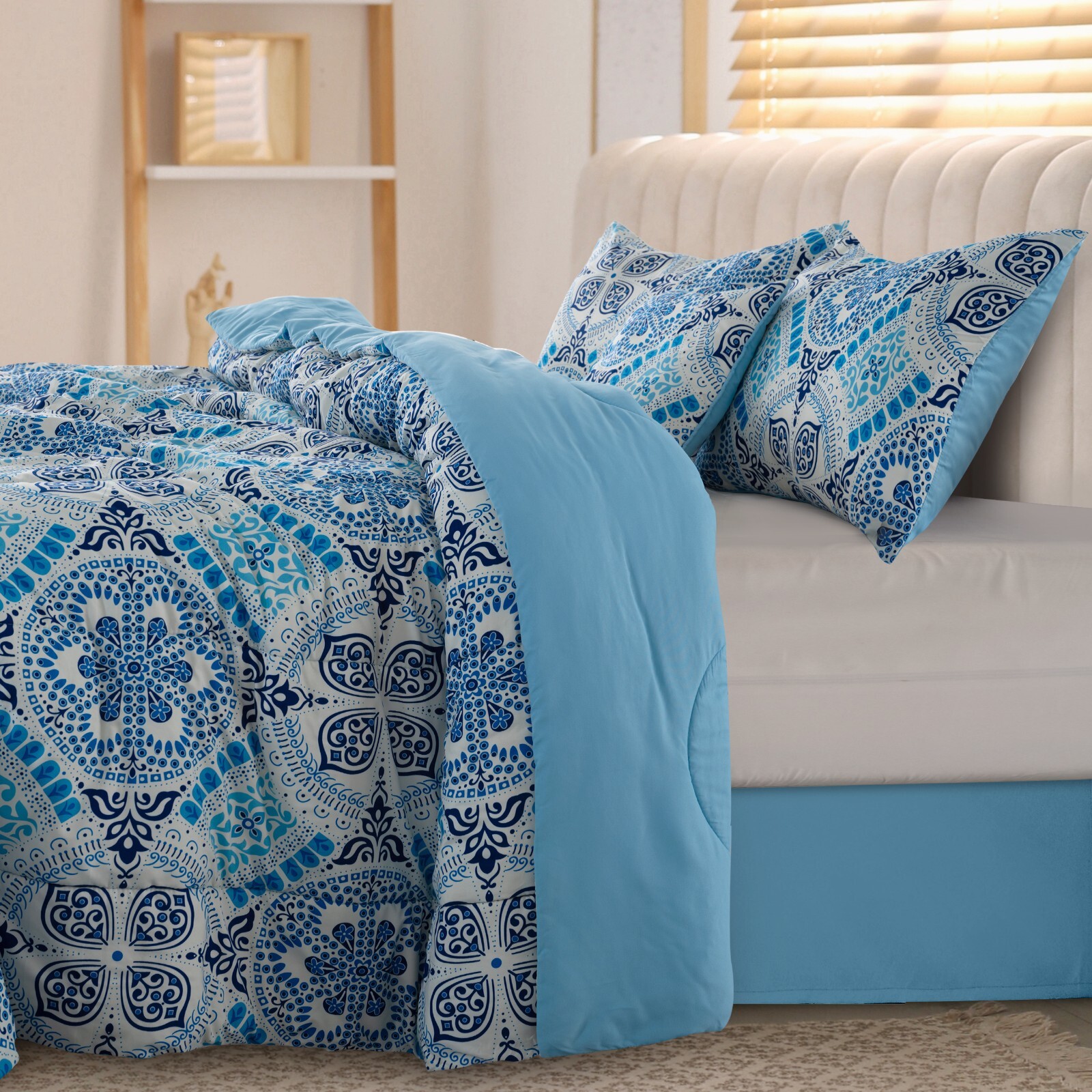 5 Piece Comforter Set Bed in a Bag All Season Reversible Bedding Comforter Set