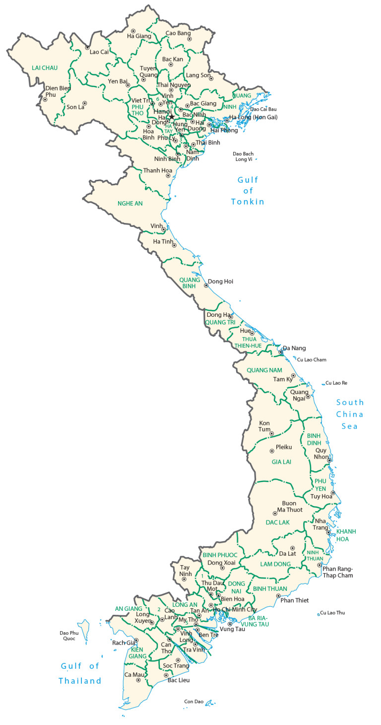 Vietnam Province Map GLOSSY POSTER PICTURE PHOTO PRINT BANNER 13963