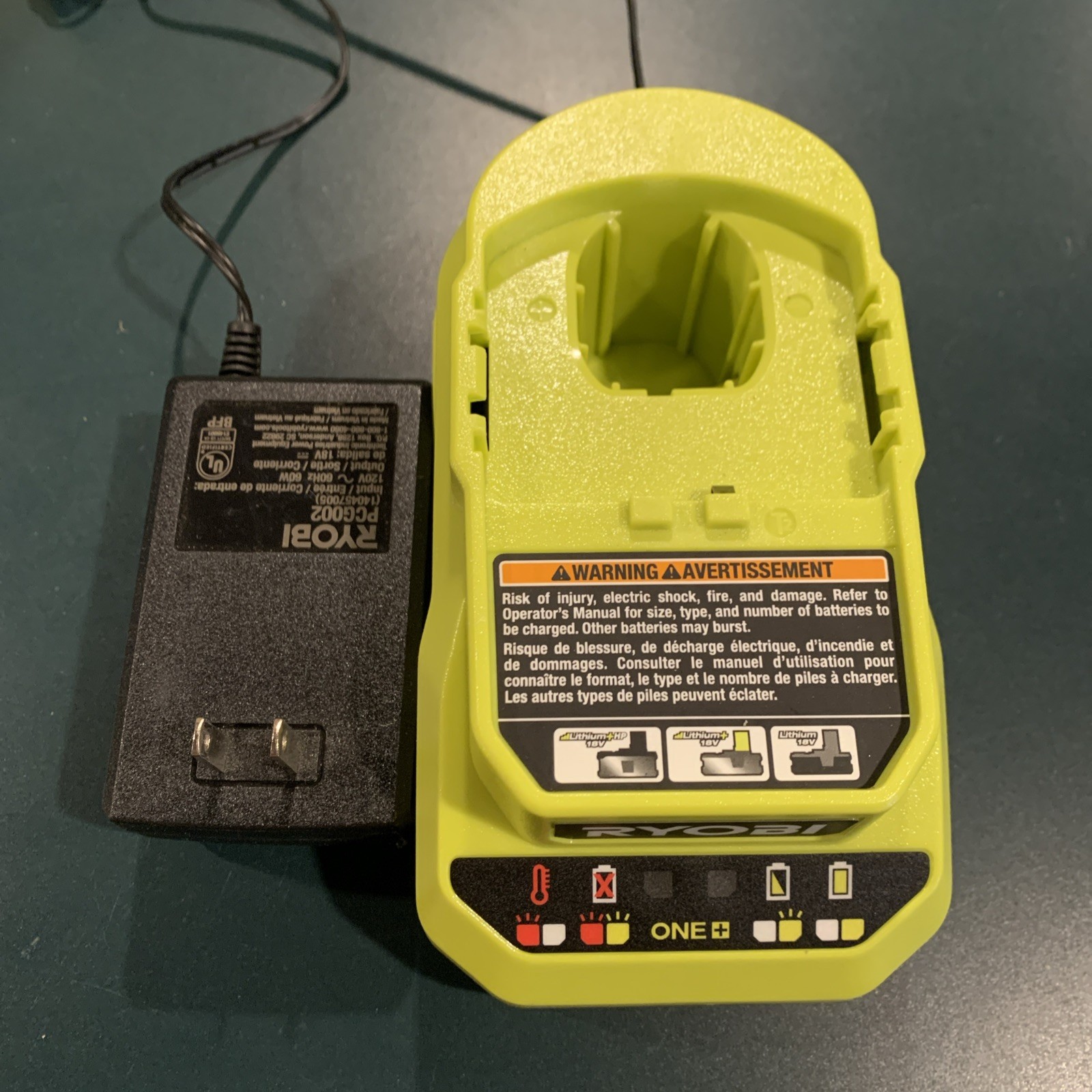 Ryobi One + Lithium Ion Charger 18 V 6ft Cord PCG002