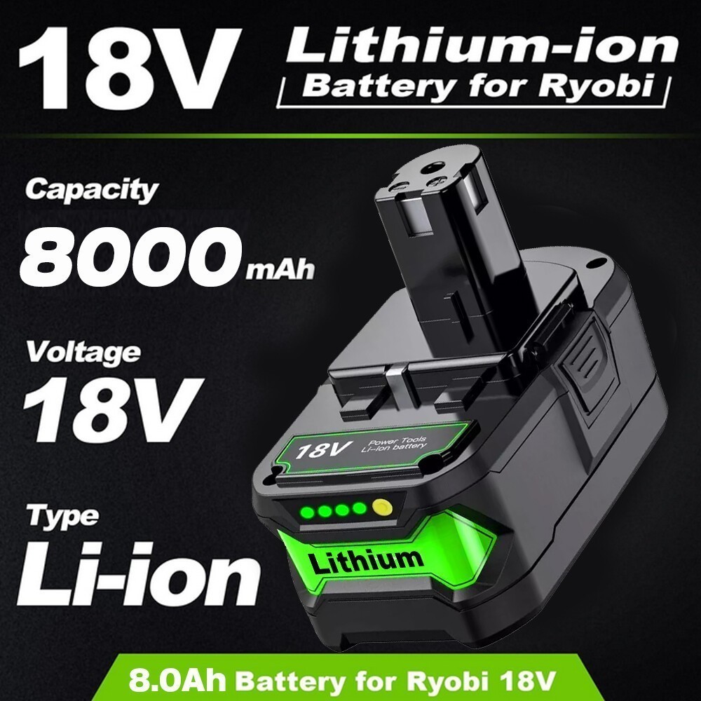 2PACK 18V 8.0Ah For RYOBI P108 One Plus High Capacity Battery Lithium-Ion New