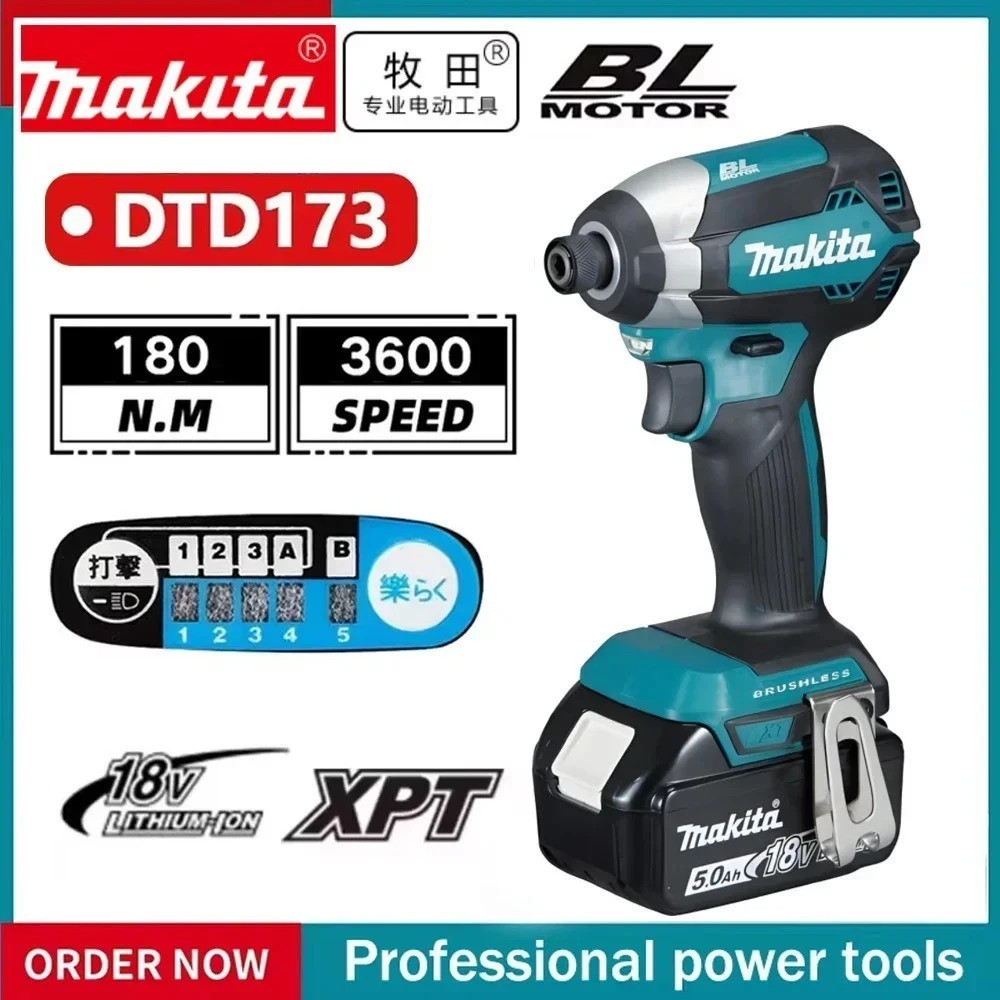 Makita DTD173 bule 18v Brushless Lithium-ion Impact Driver Power Tool