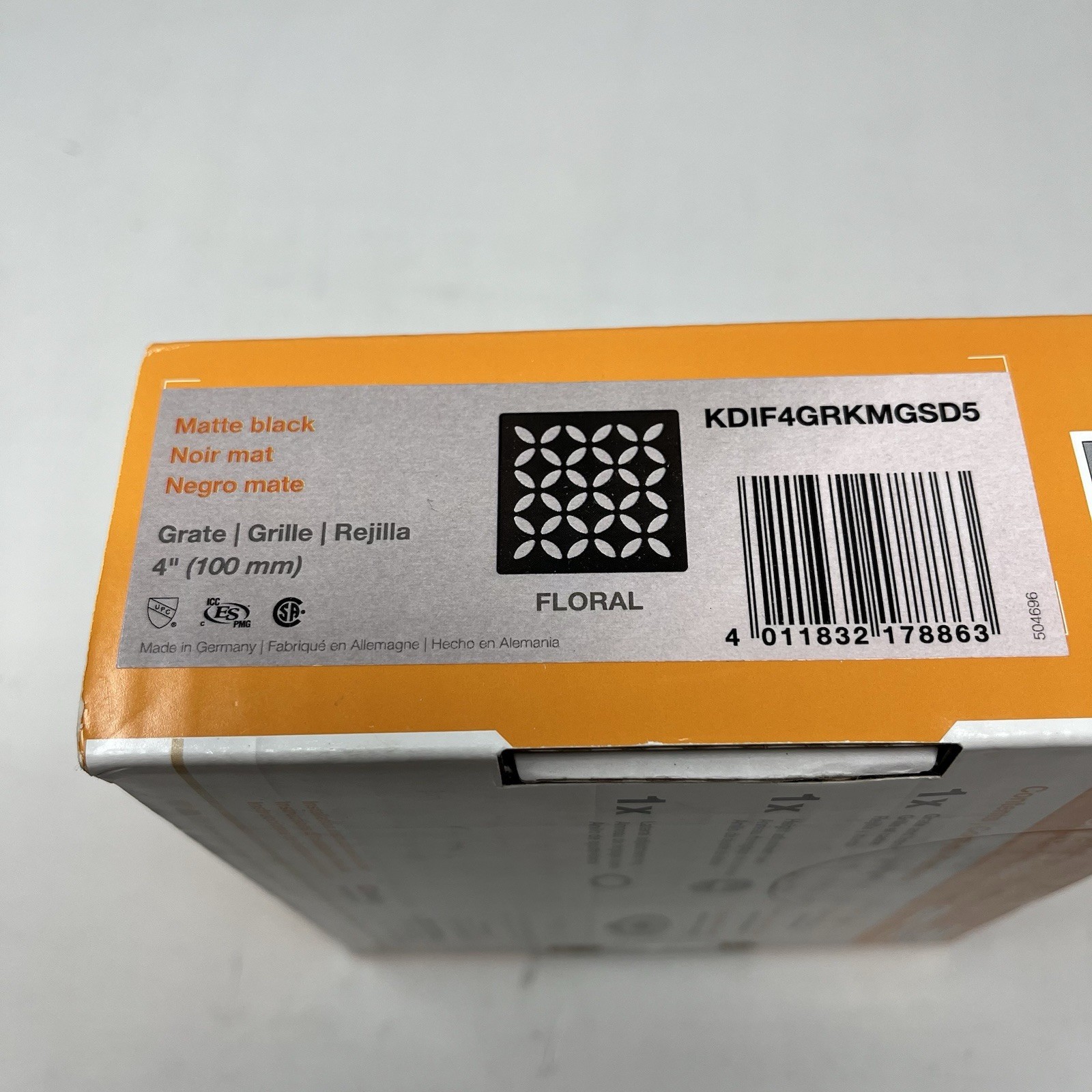 Schluter Systems Kerdi-Drain 4″ Square Grate – Matte Black Floral KDIF4GRKMGSD5