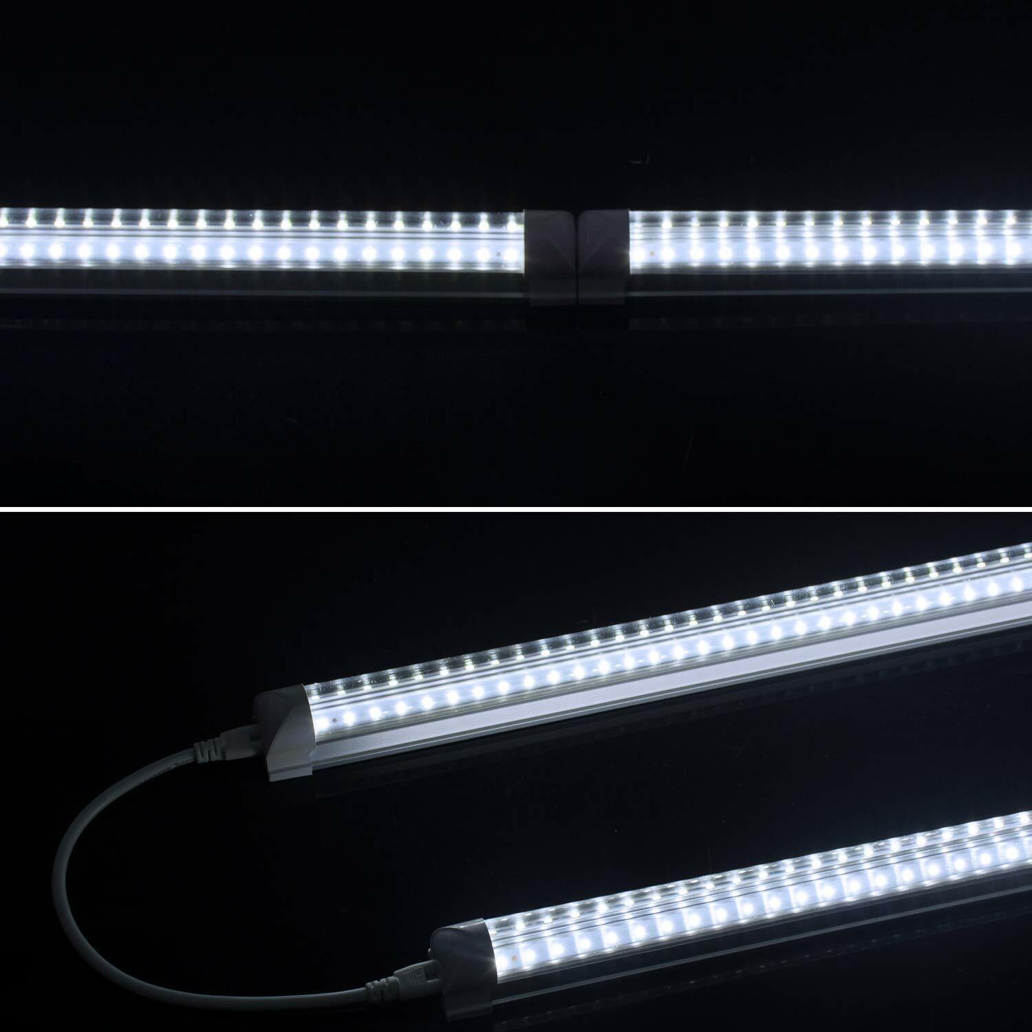 8FT LED Shop Light Fixture T8 2FT 3FT 4FT 5FT 6FT 6500K LED Tube Light Bulbs