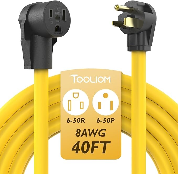 Pre-Owned TOOLIOM 40FT 8AWG 250V Welder Extension Cord 6-50 ETL Heavy Duty