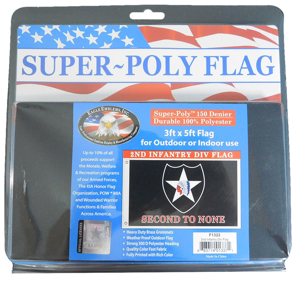3X5 ARMY 2nd Infantry Division Second To None Black 100D Polyester Flag F1322
