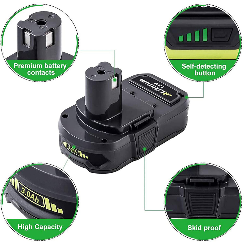 2Pack 3600mAh 18V lithium-ion Battery for Ryobi P102 P103 P105 P108 ONE+ RB18L50