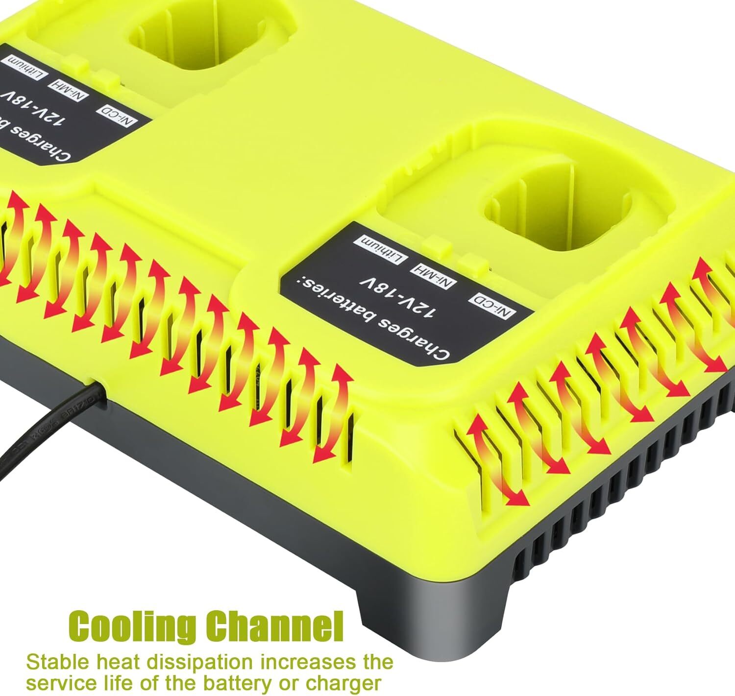 Dual Port Charger For RYOBI P108 18V 18 Volt One Plus High Capacity Lithium-ion