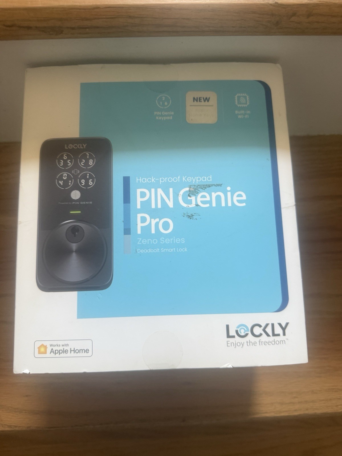 Lockly Pin Genie Pro Smart Lock, Wi-Fi, Siri/Google/Alexa, Keypad, Matte Black