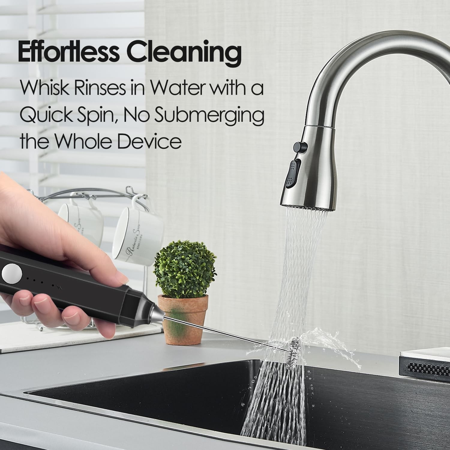 Rechargeable Milk Frother Handheld 3 Speed Adjustable, Electric Whisk Foam Ma…