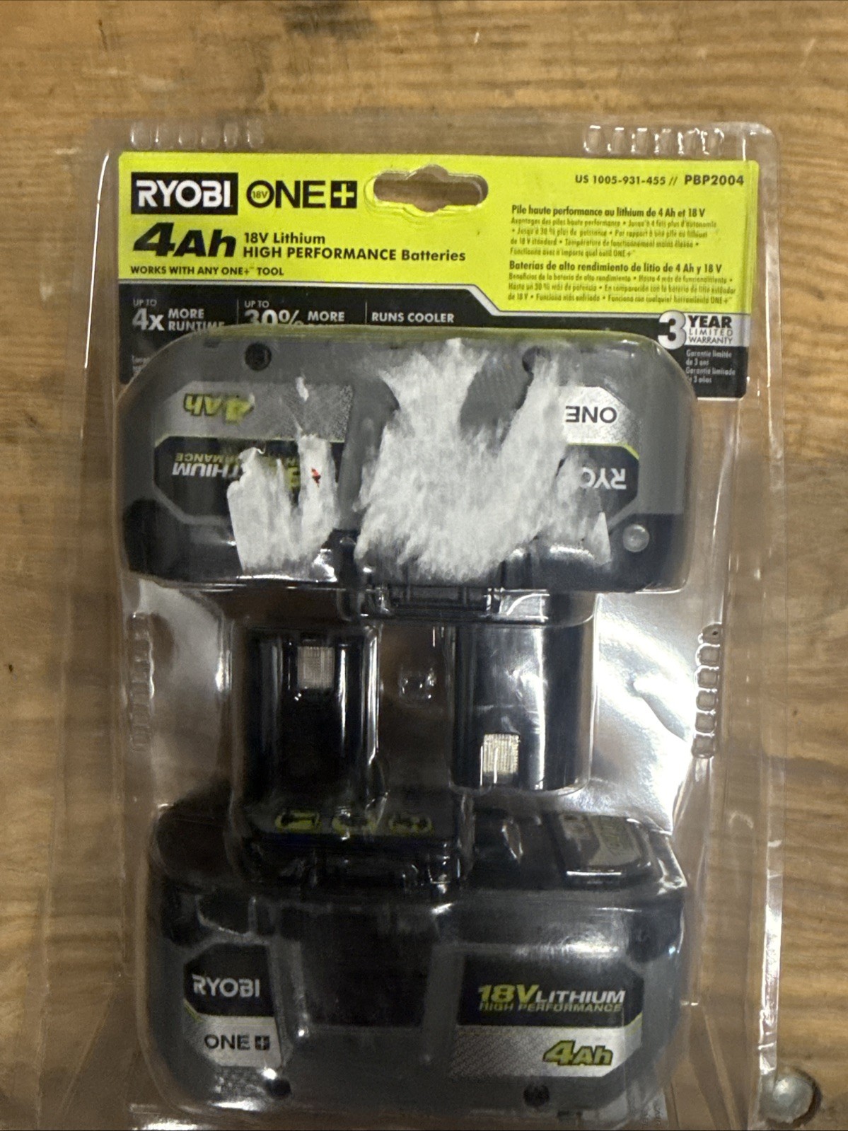 RYOBI PBP2004 ONE+ HP 4.0 Ah 18V Battery 2-Pack – New