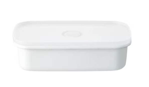 MUJI enamel storage container with valve lid Medium 630ml 11.5x19x5cm