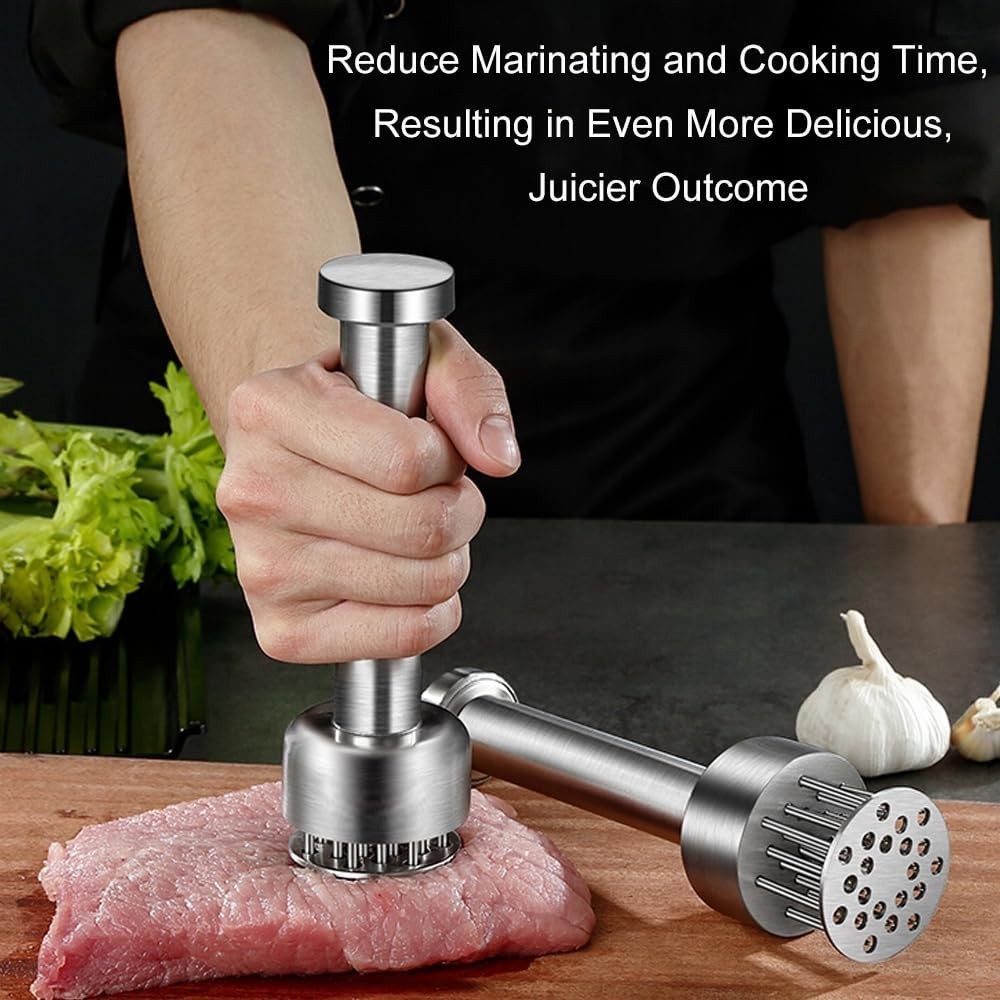 Stainless Steel Meat Tenderizer Tool, 21 Sharp Needles, Meat Piercing, Tender…