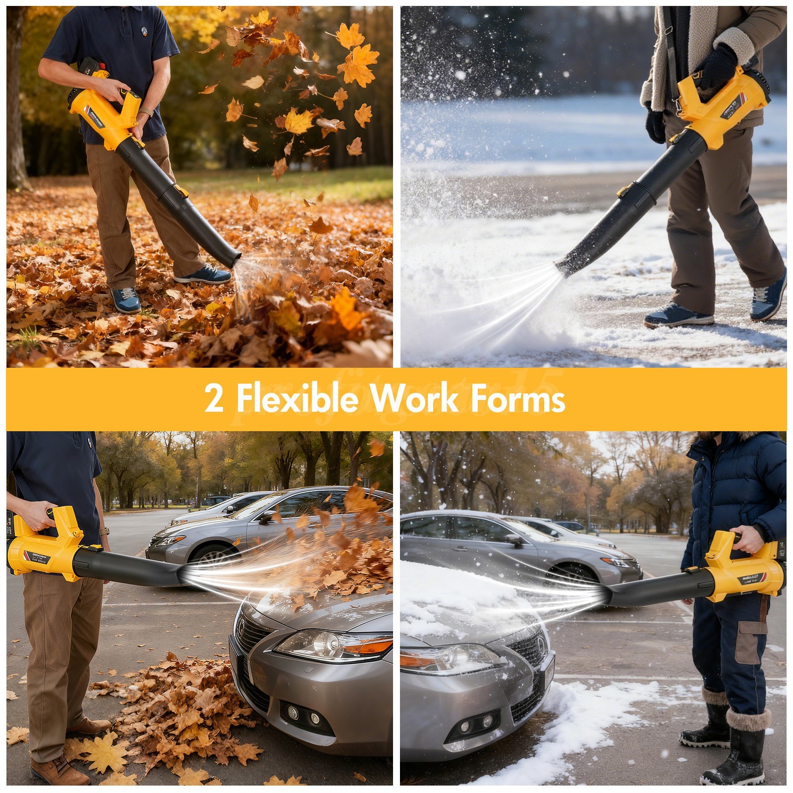Cordless Leaf Blower 650CFM/280MPH & 6 Speed Levels Electric w/2 Batteries 6.0Ah