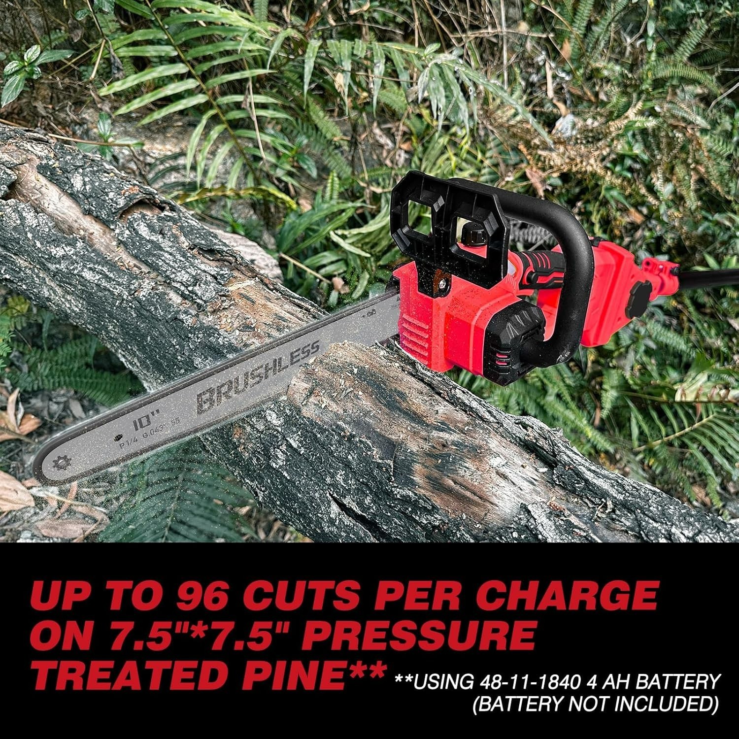 2-IN-1 Cordless 10-Inch Pole Saw And Chainsaw Compatible with Milwaukee M18 1…