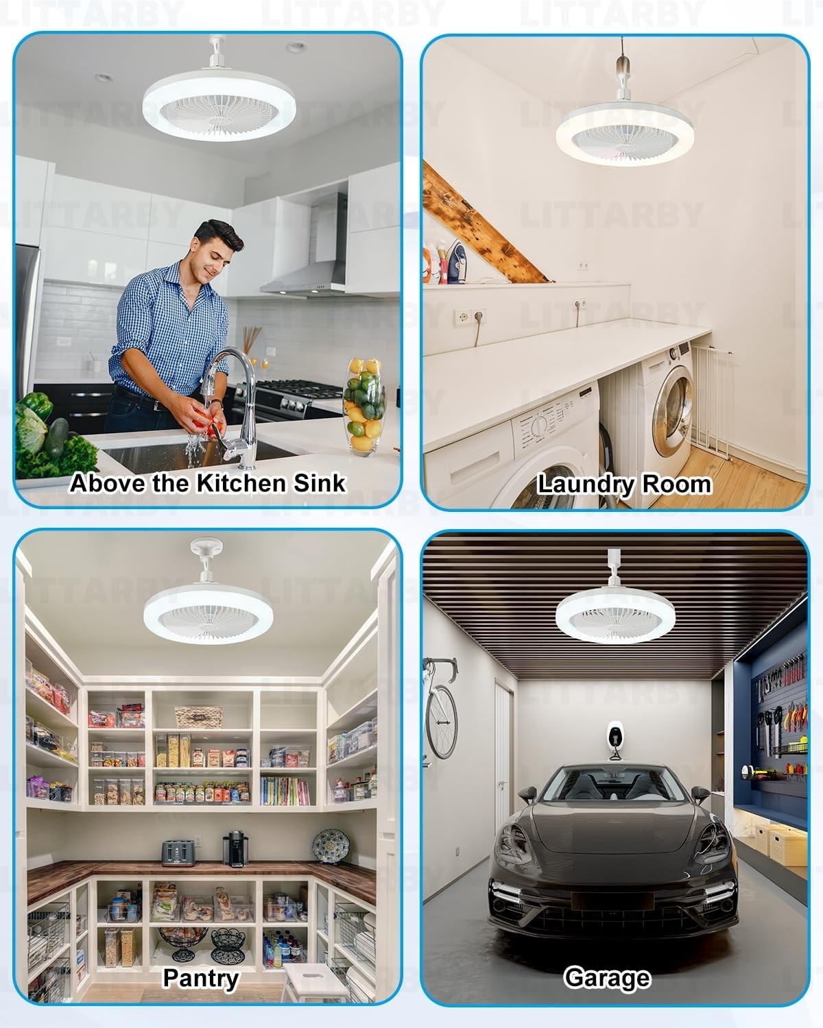 Wireless 10-Inch Ceiling Fan Light with Remote – 3 Color Settings for Any Room