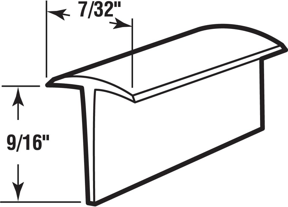 Gray Vinyl Storm Door Bottom Sweep 37 In T-Style Seal Weather Stripping