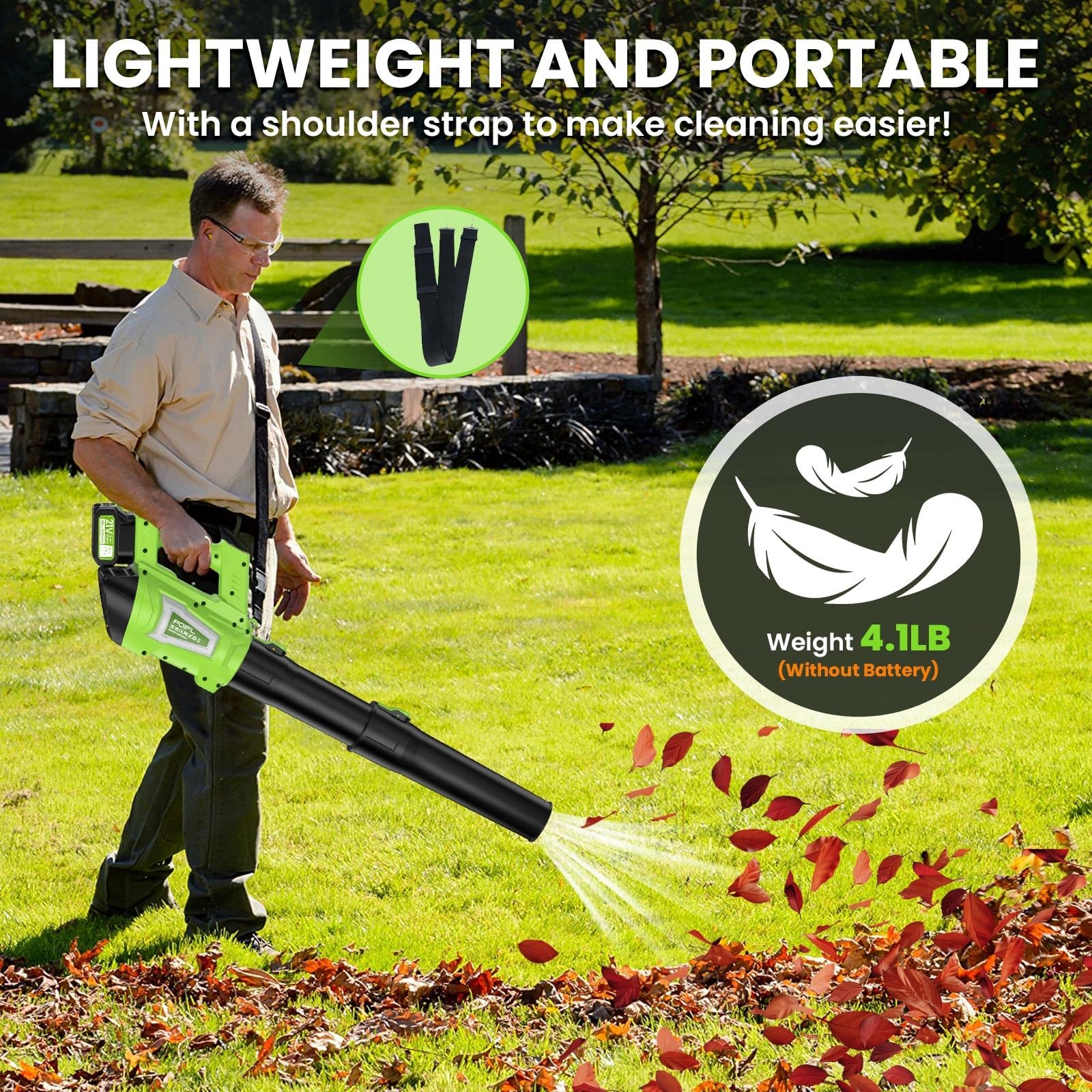 Leaf Blower Cordless, 750CFM 240+MPH Brushless Powerful Electric Leaf Blower …