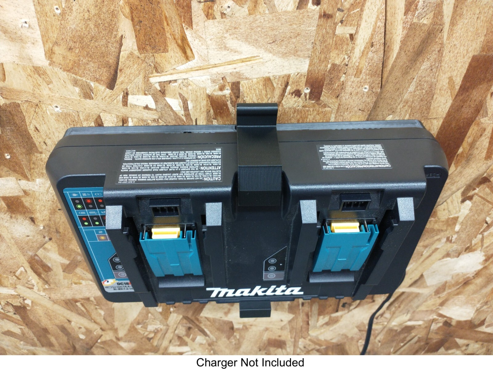 Wall Mount For Makita DC18RD 2-Battery Charger, Made in USA