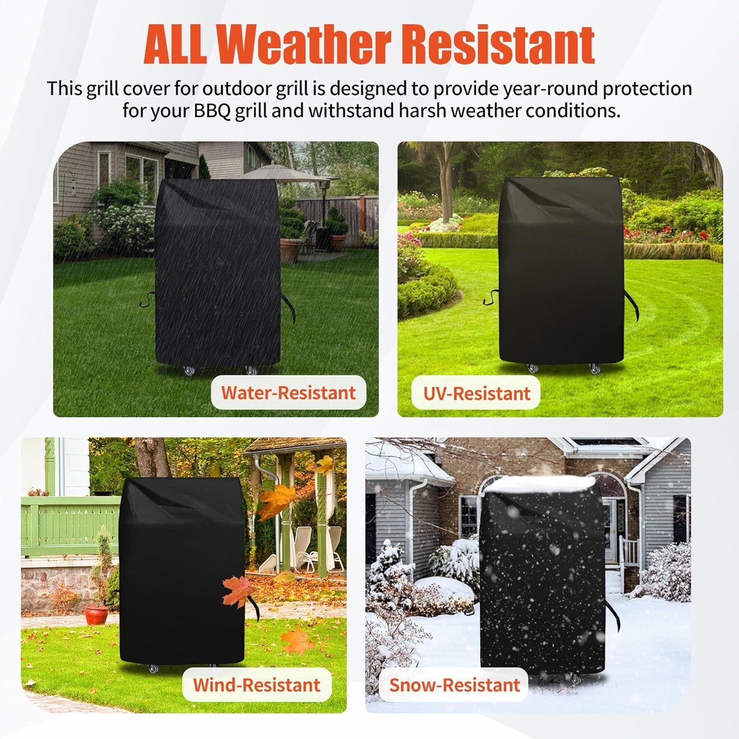 iCOVER 30in Lightweight BBQ Grill Cover for Two Burner Small Vertical Smoker