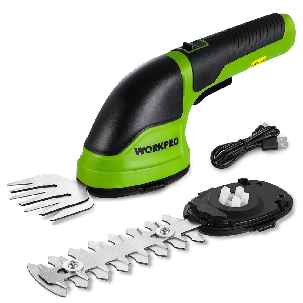 WORKPRO Cordless Grass Shear Shrubbery Trimmer 2 in 1 Hedge Shears/Grass Cutters