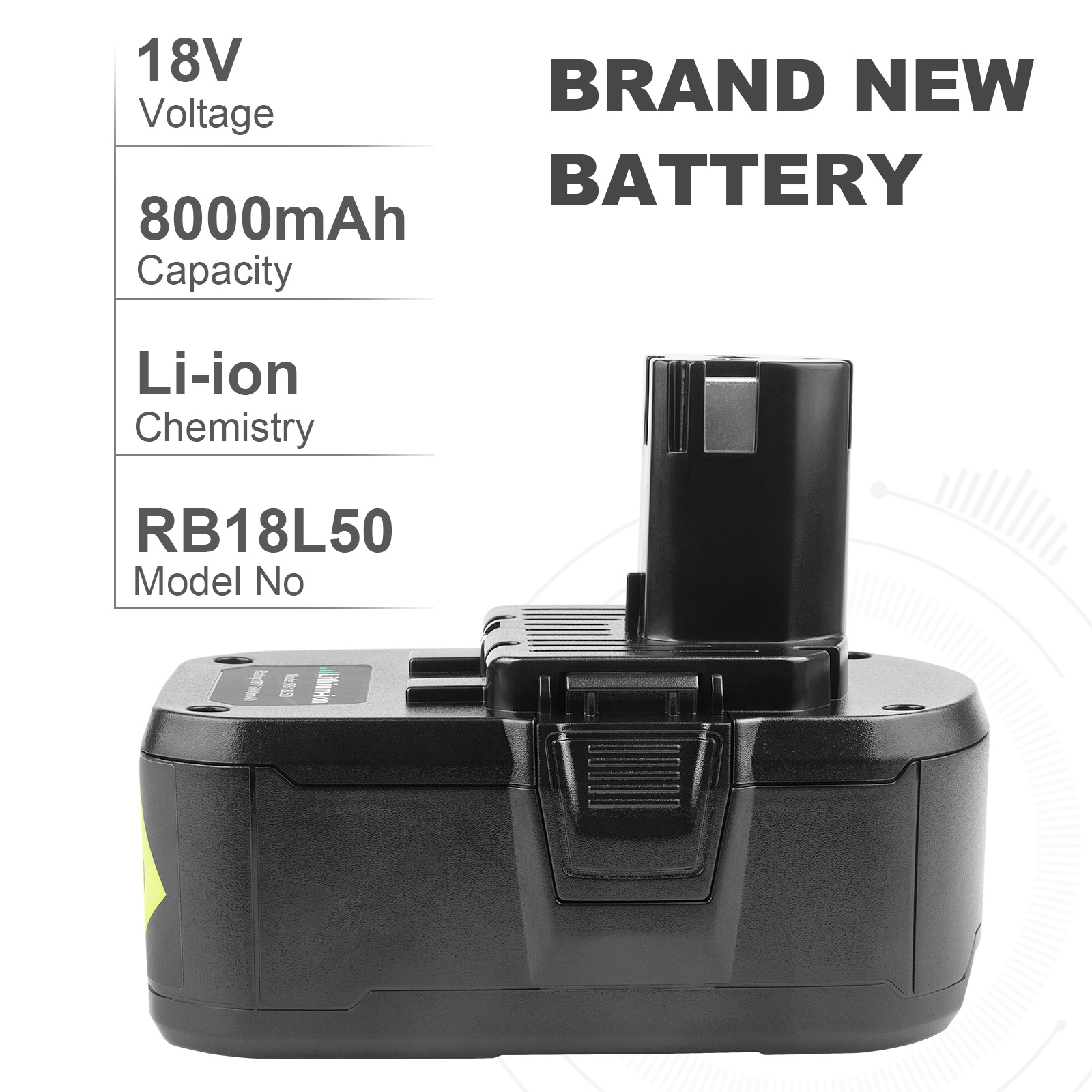 12.0Ah 8.0Ah Battery For RYOBI 18V High Capacity Li-Ion One+ Plus 18/40V Charger