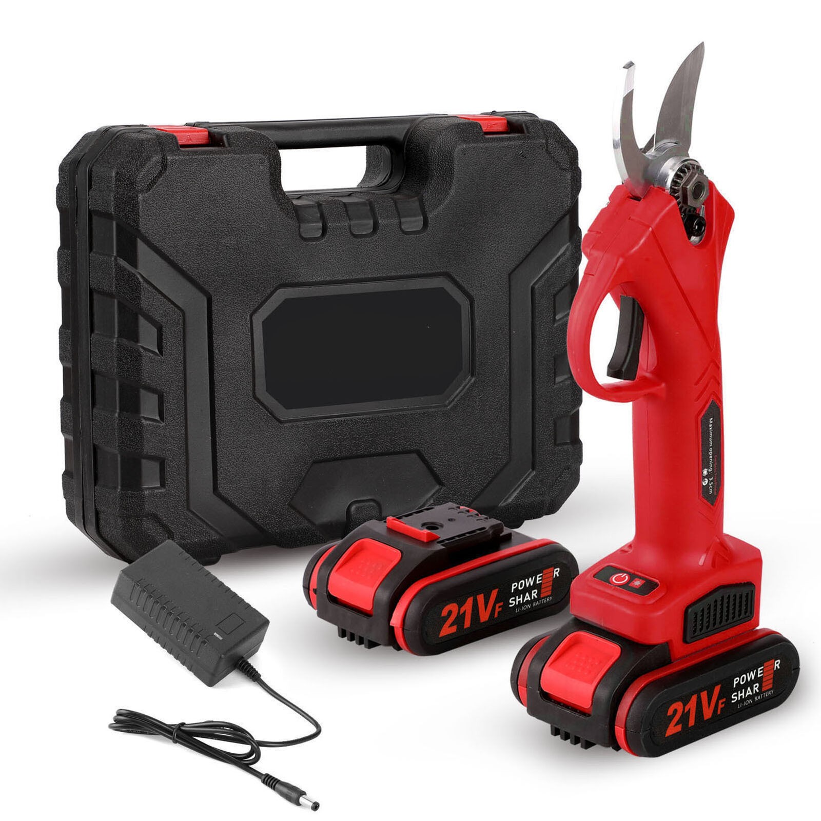 21V Electric Cordless Branch Scissors Pruning Shear Pruner Cutter+2Battery