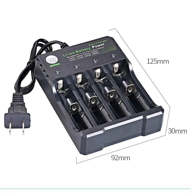 18650 Battery Charger 1/2/4 Slots Dual 18650 Charging 3.7V Rechargeable Lithium