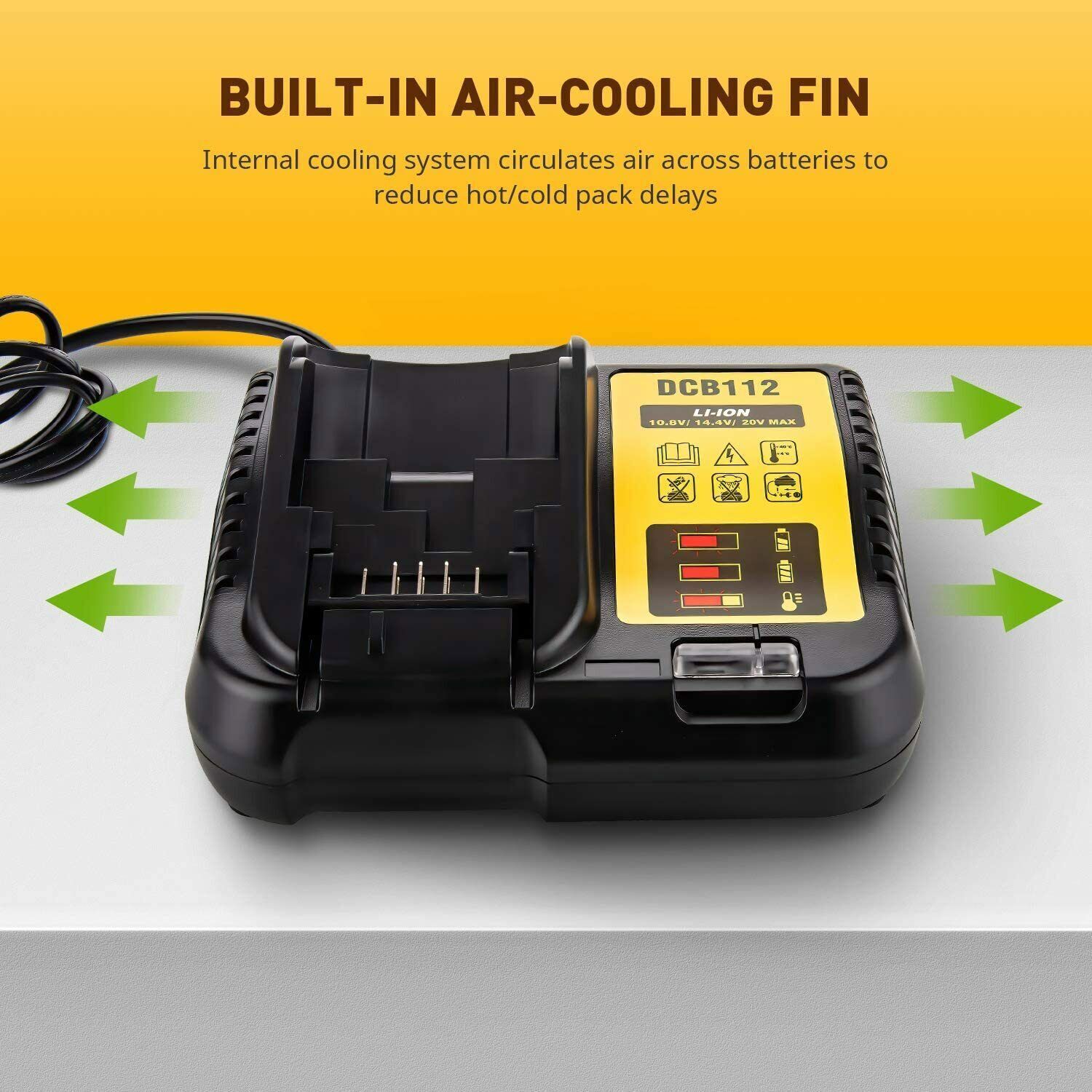 FOR Dewalt DCB112 12V-20V MAX Lithium Battery Charger ,For Drill, Saw 20 volt