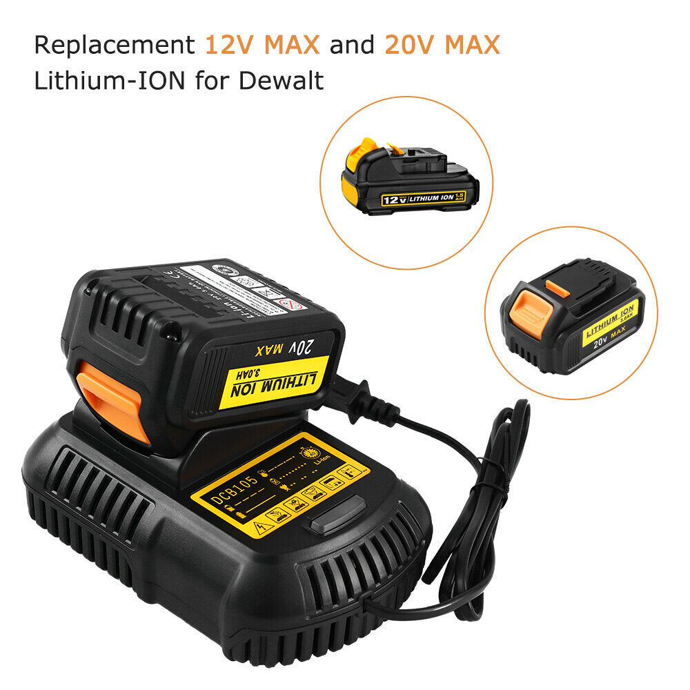 12V 3.0Ah 12Volt XR Lithium-Ion For Dewalt Battery /Charger DCB127 DCB120 DCB101