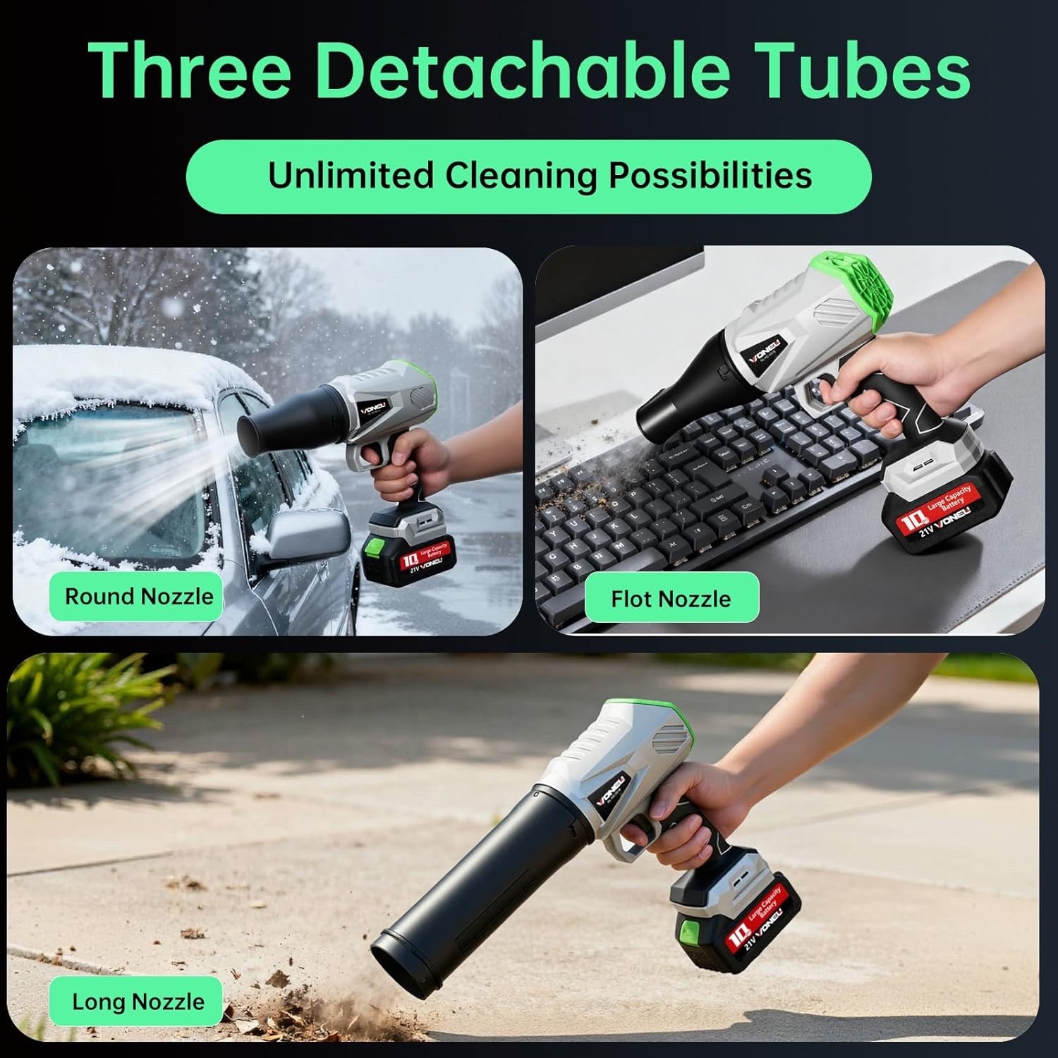 Yogin 21V Cordless Electric Leaf Blower – Lightweight High-CFM Yard Blower
