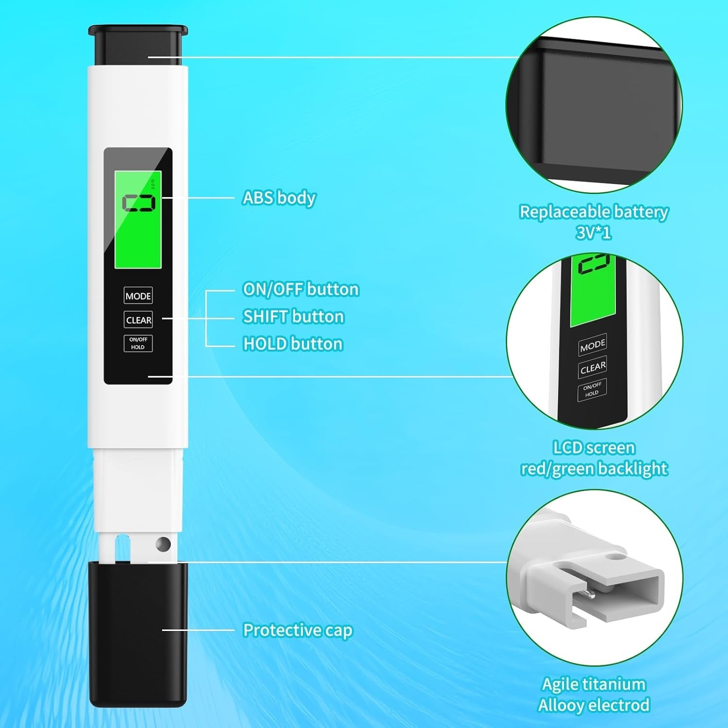 TDS Meter Digital Tester Water Quality Testing Kits for Drinking Water 0-9990ppm