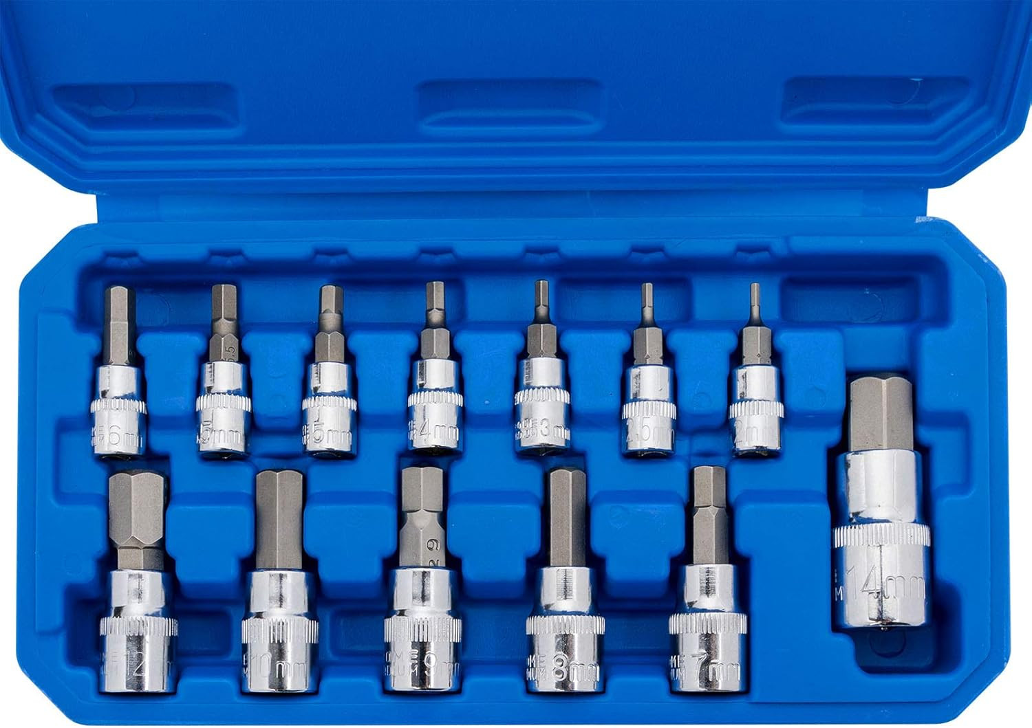 Hex Bit Socket Set Premium S2 Alloy Steel | 13-Piece Metric 2mm – 14mm Allen Soc