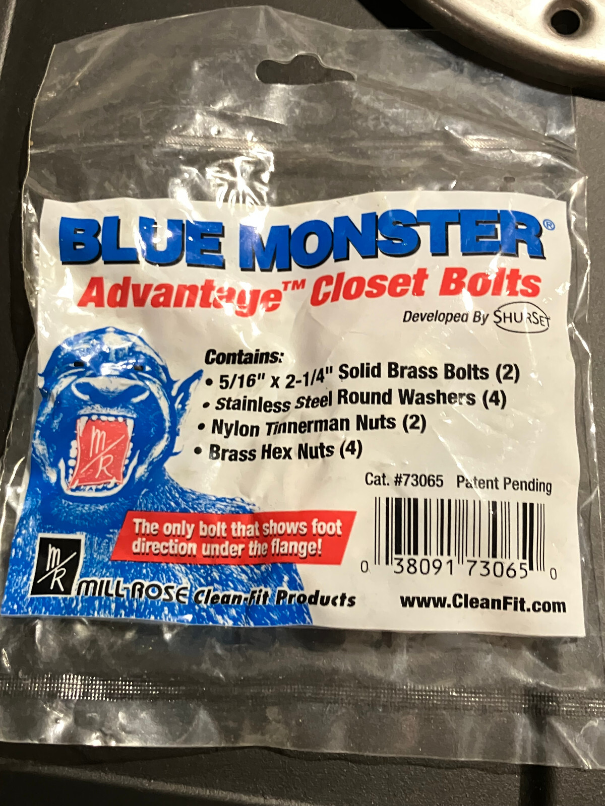— Blue Monster Blue Monster Advantage Closet Bolts TOILET TO FLOOR NEW —