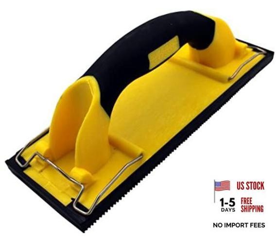 UHS Manual Hand Sander with Stainless Steel Clips | Soft-Grip Handle, Heavy