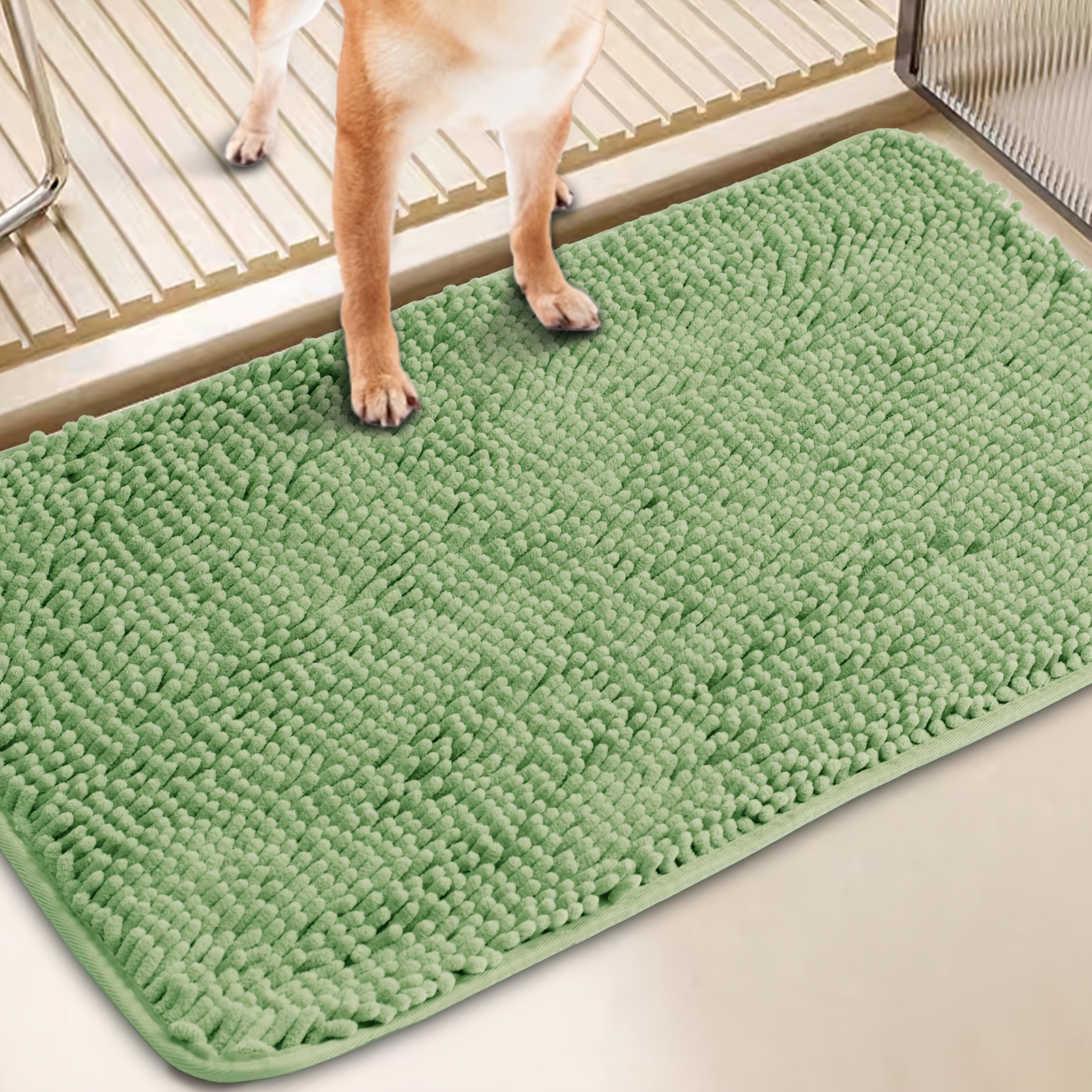 2PACK Absorbent Dog Door Mat For Muddy Paw Non-Slip Washable 24x17inch/32x20inch
