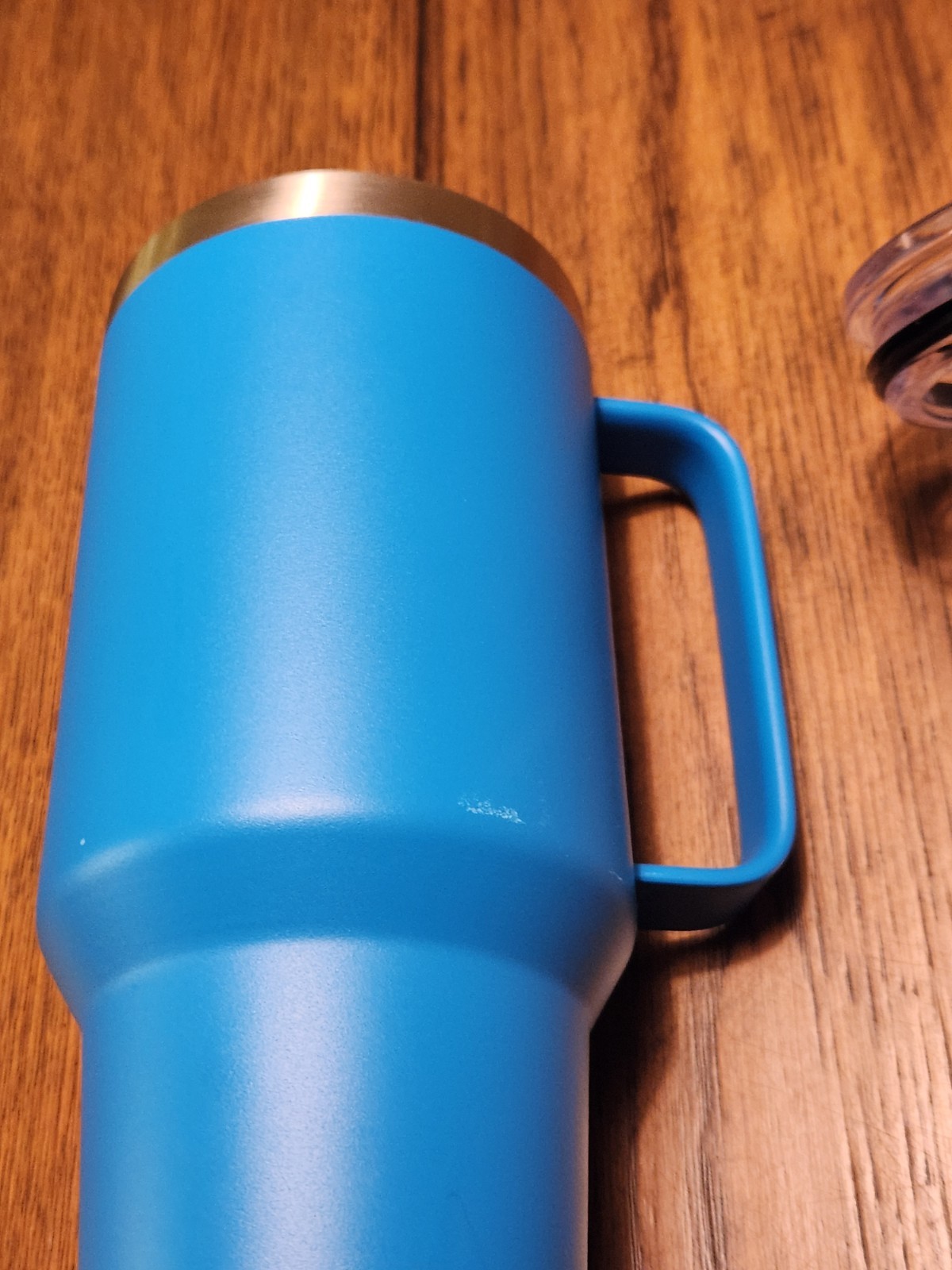 Yeti Rambler 42oz Blue Hand Held Drinking Coffee Mug Cup Wirh Lid + Straw