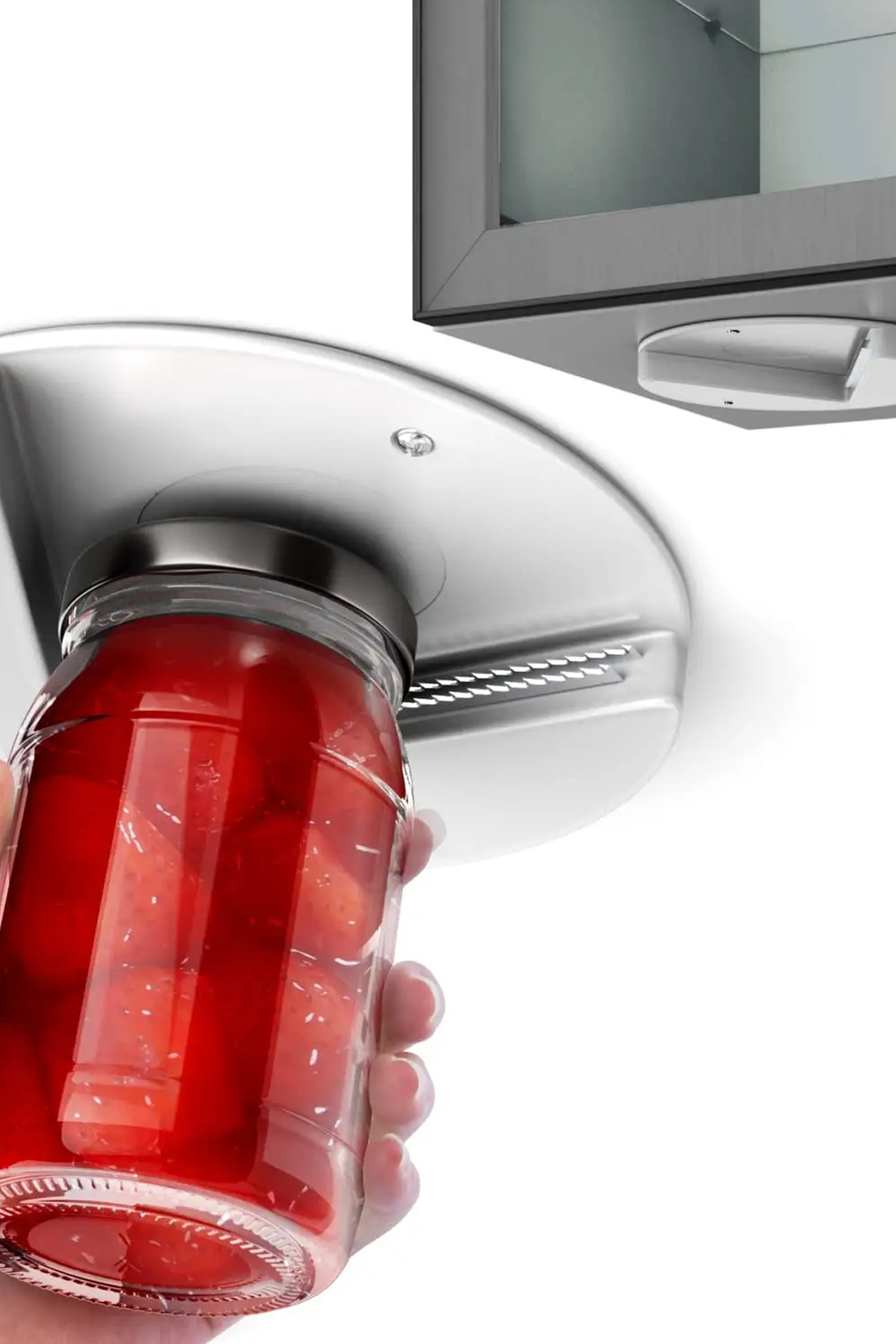 Under Cabinet Mounted Jar Opener – Loosen Lids With One Hand!