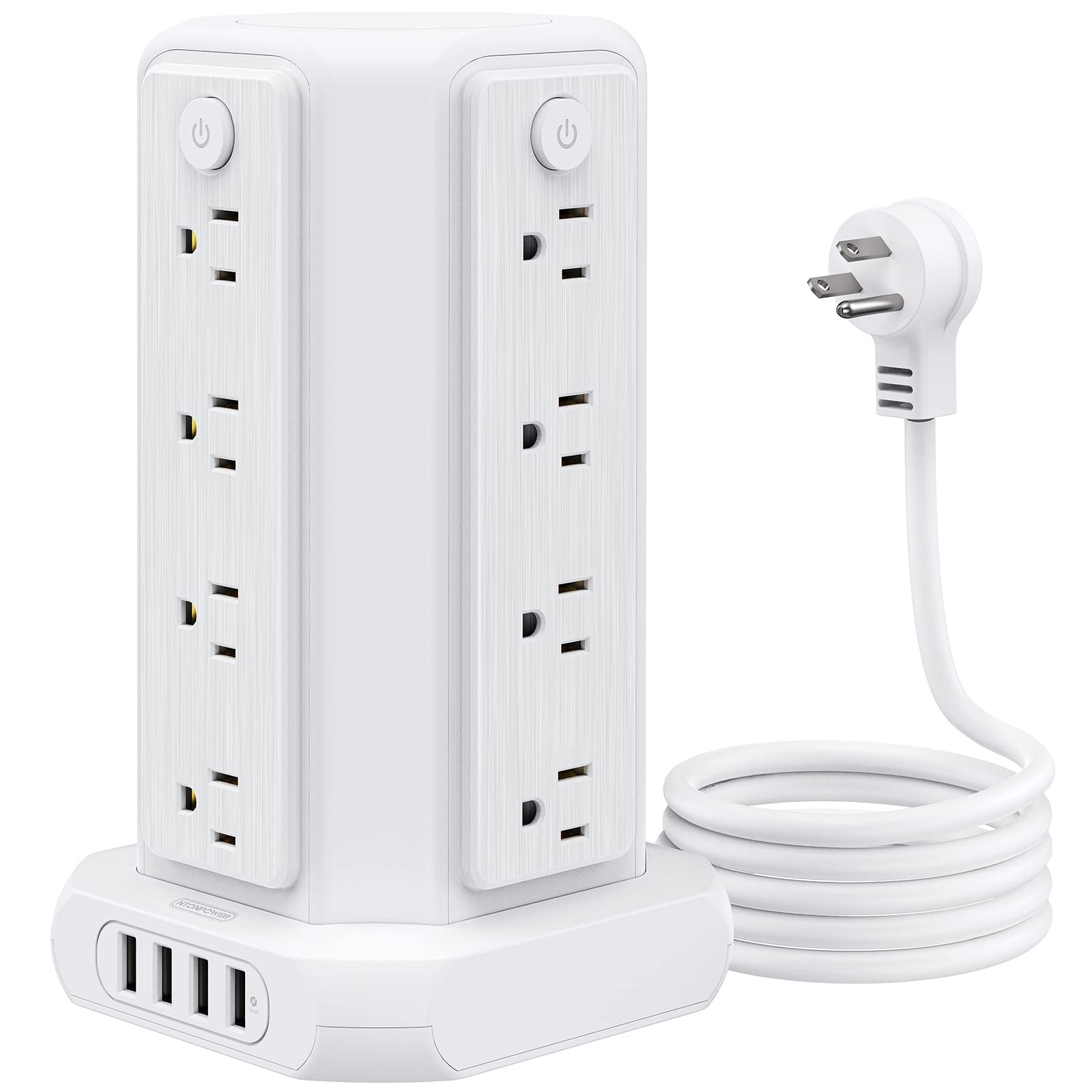 Power Strip Tower Surge Protector, NTONPOWER 16 Outlet 4 USB Ports Desktop Ch
