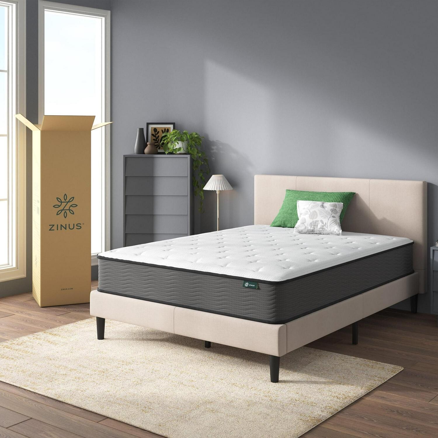 Zinus Pressure Relief Extra Firm Hybrid Mattress Comfort Foam and Pocket Spring