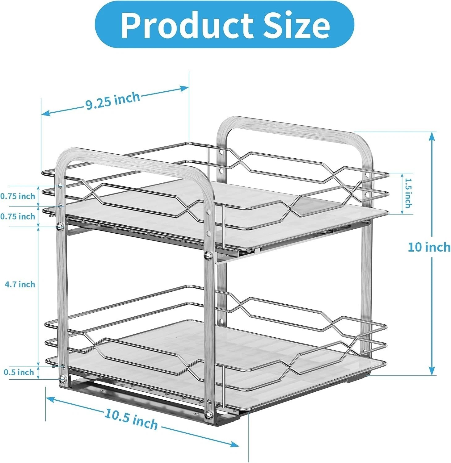 Multifunctional Chrome Spice Rack – Pull Out, Rust Resistant, 9.25”W Organizer