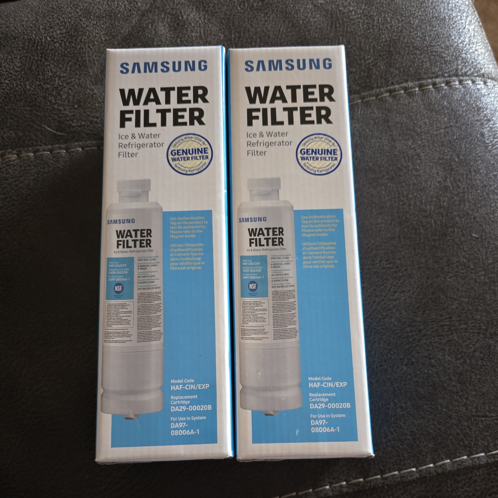 2 Pack Samsung DA29-00020B HAF-CIN/EXP Refrigerator Water Filters Genuine