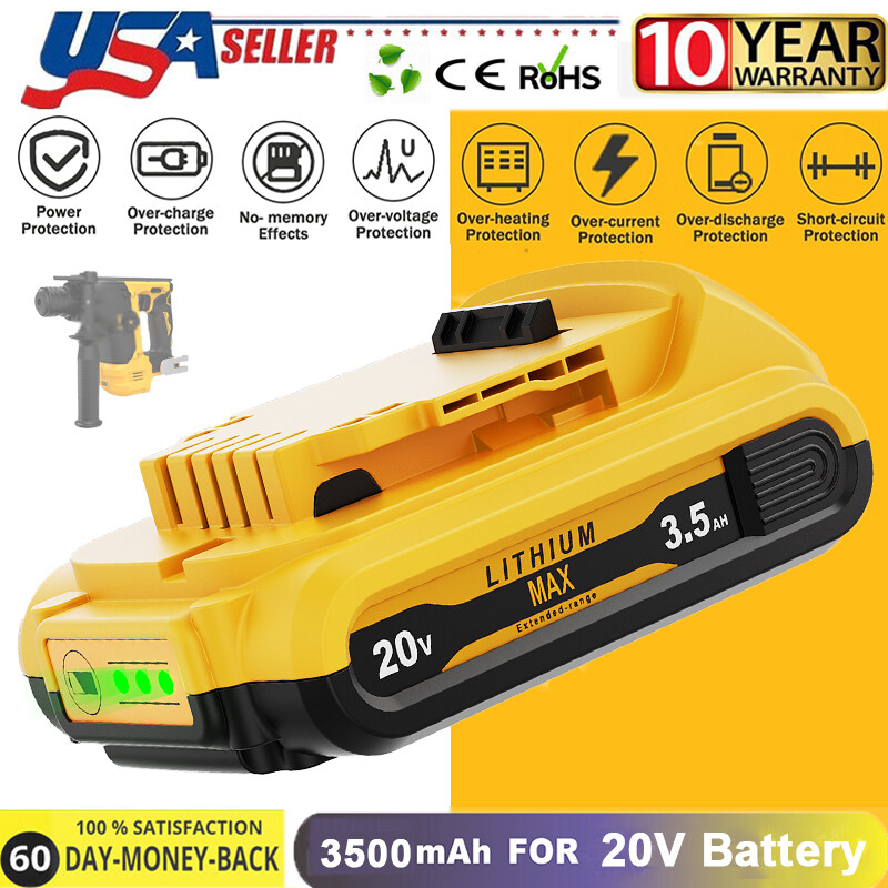 Pack For DEWALT DCB207 20V 20Volt Max Lithium-Ion Compact Battery DCB203 DCB201