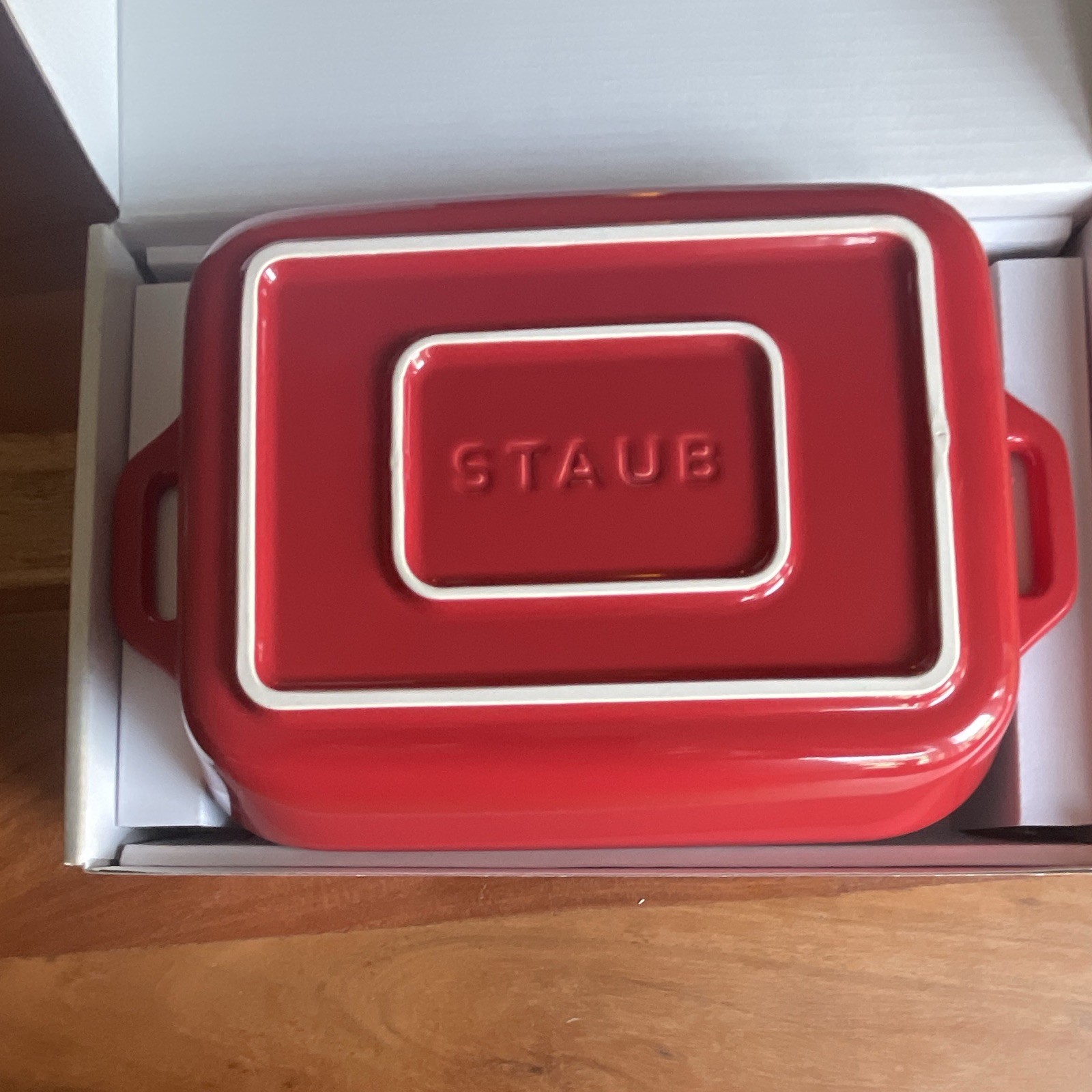 Staub Ceramic Rectangular Baking Dish 7.5 x 6 in 1.1L Red 40508-585-0